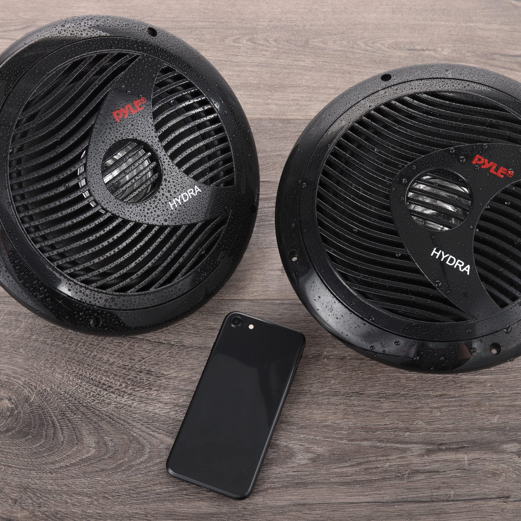 Pyle Altavoces para vehículos Marinos de 8 Pulgadas, Sistema de Altavoces Dobles de 180 W y 4 ohmios Impermeables para automóvil, Cono de Polipropileno con Borde de Goma, imán de 20 onzas, Bobina de