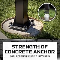 Vista 3 de Silverback Height Adjustable In-Ground Basketball Hoop with Tempered Glass Backboard, Pro-Style Breakaway Rim & Backboard Pad