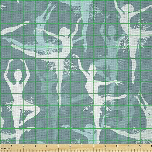 Miniatura 344 de Ambesonne The Yard - Tela de hibisco de flores tropicales en tonos de la vida real, tela decorativa para tapicería, cestas de almacenamiento