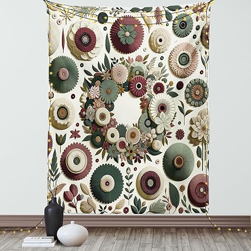 Miniatura 27 de Ambesonne Tapiz de fiesta de los años 70, caja retro en arte pop, música de baile, composición colorida impresa, para colgar en la pared para