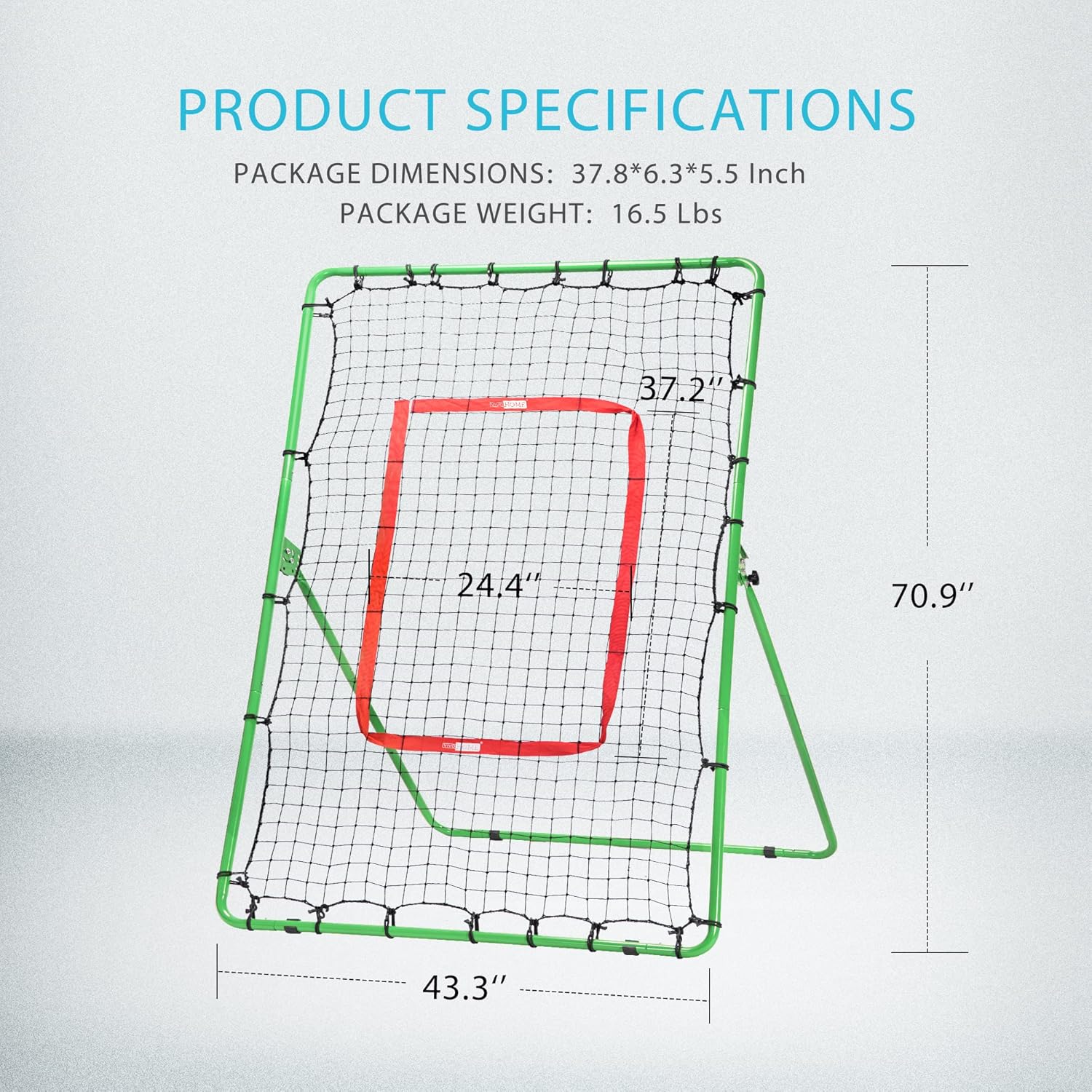 VIVOHOME Pitchback Baseball Rebounder, Softball Lacrosse Pitch Return Trainer Rebound Net, Angle Adjustable for Grounders and Pop Flies, Green : Sports & Outdoors