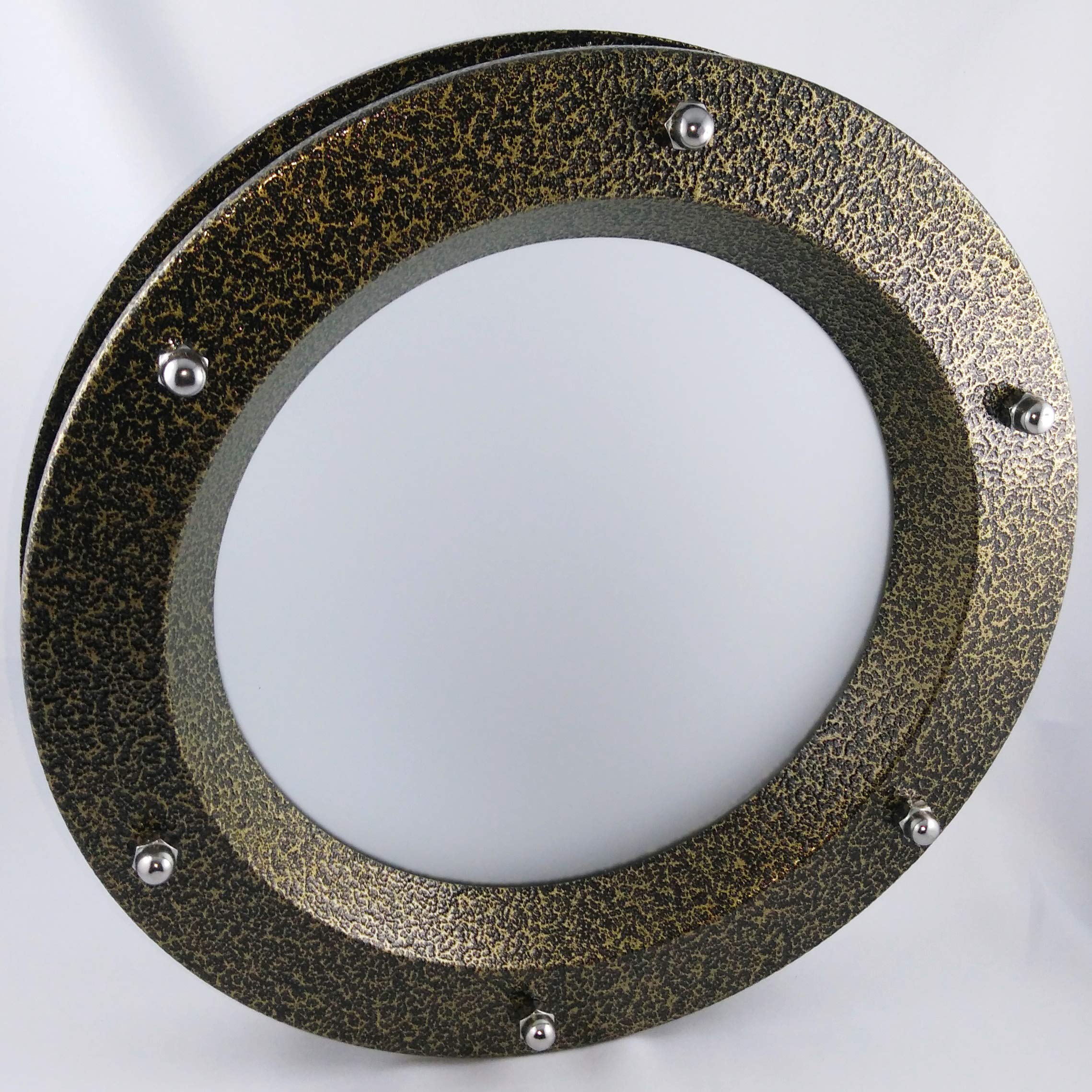 Porthole Window "Old Gold" 350 mm Glass Matte Nuts Coupling