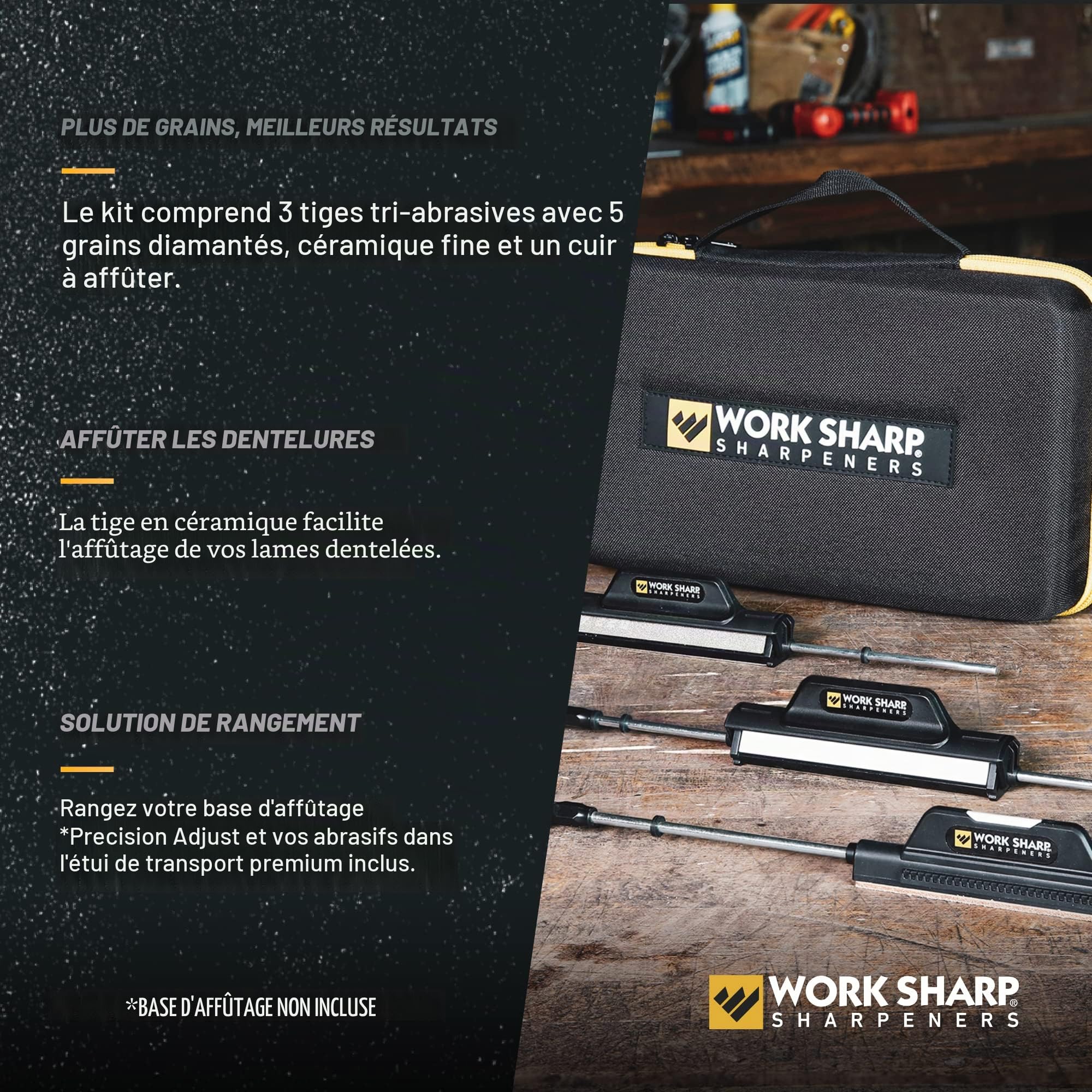 Work Sharp Kit de mise à niveau pour aiguiseur de couteau de précision, lot de 7 étuis abrasifs et de transport