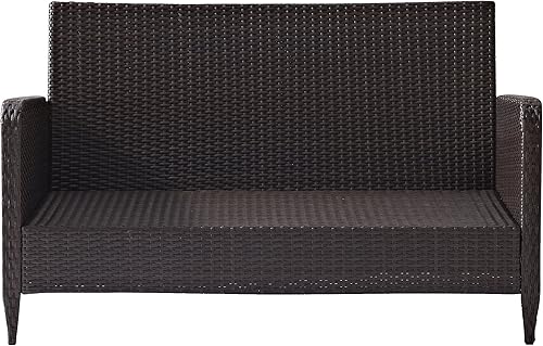 Vista 18 de Crosley Furniture Kiawah Sofá biplaza de mimbre para exteriores, sofá de patio para 2 personas para porche, terraza, patio trasero, azul
