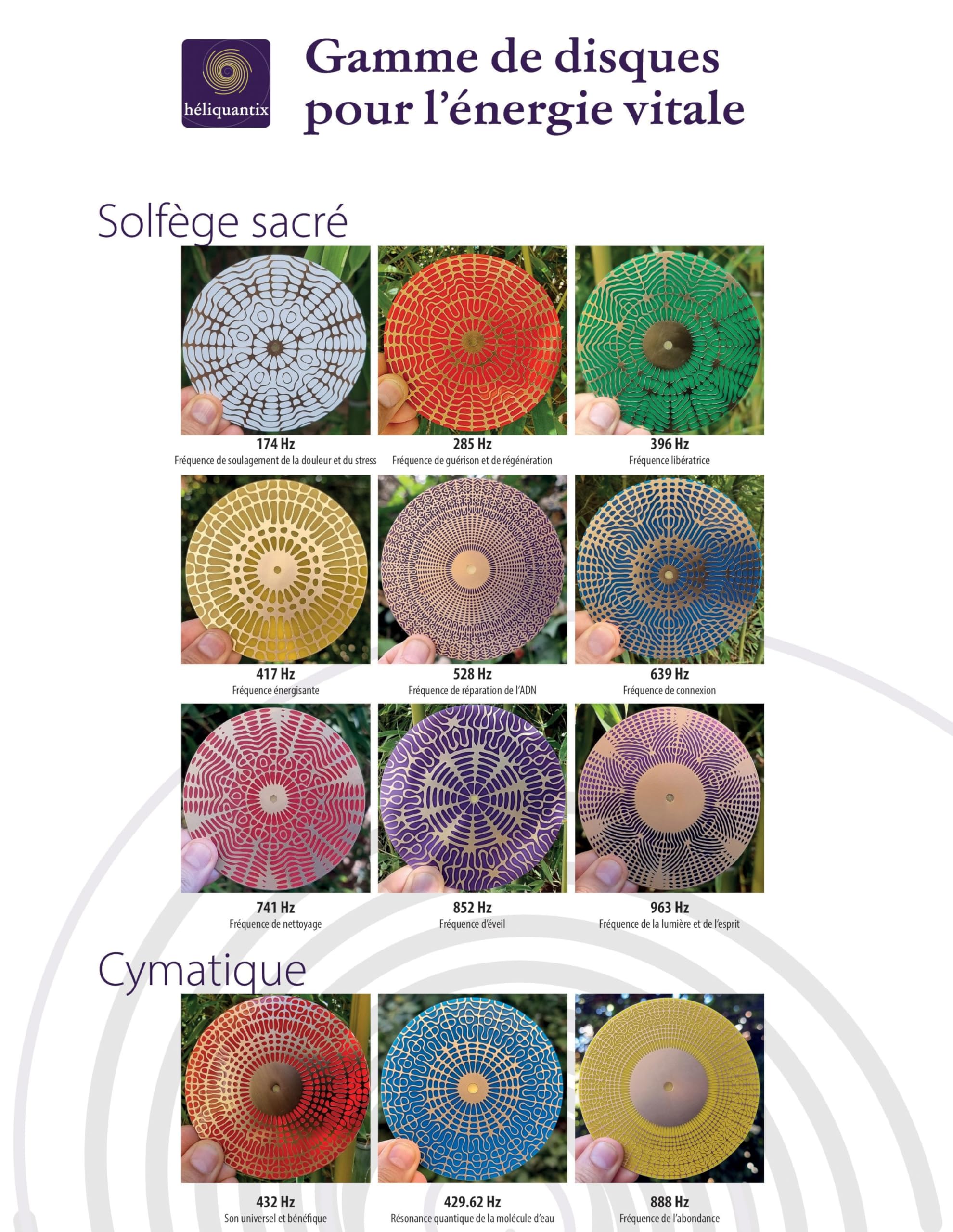 Disco a forma di fiore della vita traforato 10 cm a 2 lati in rame placcato oro, trasmettitore passivo a onde scalari, riequilibrio e rivitalizzazione, disco eliquariato