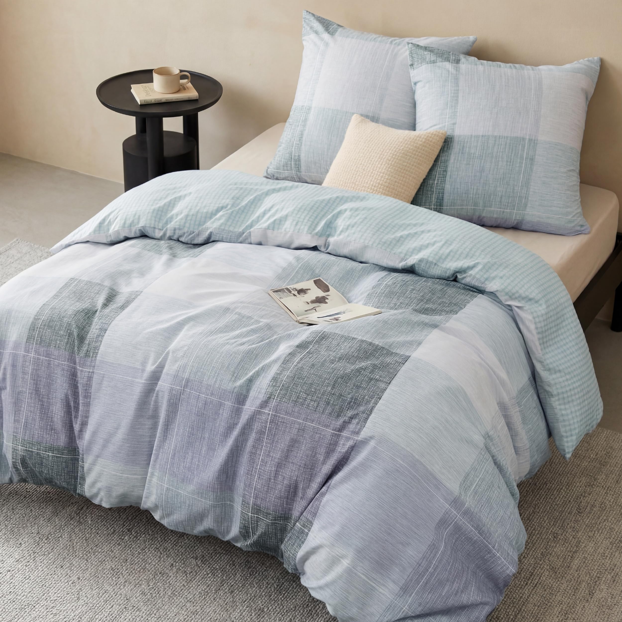 Parure de lit 240 x 220 cm avec fermeture éclair pour un change de couette rapide
