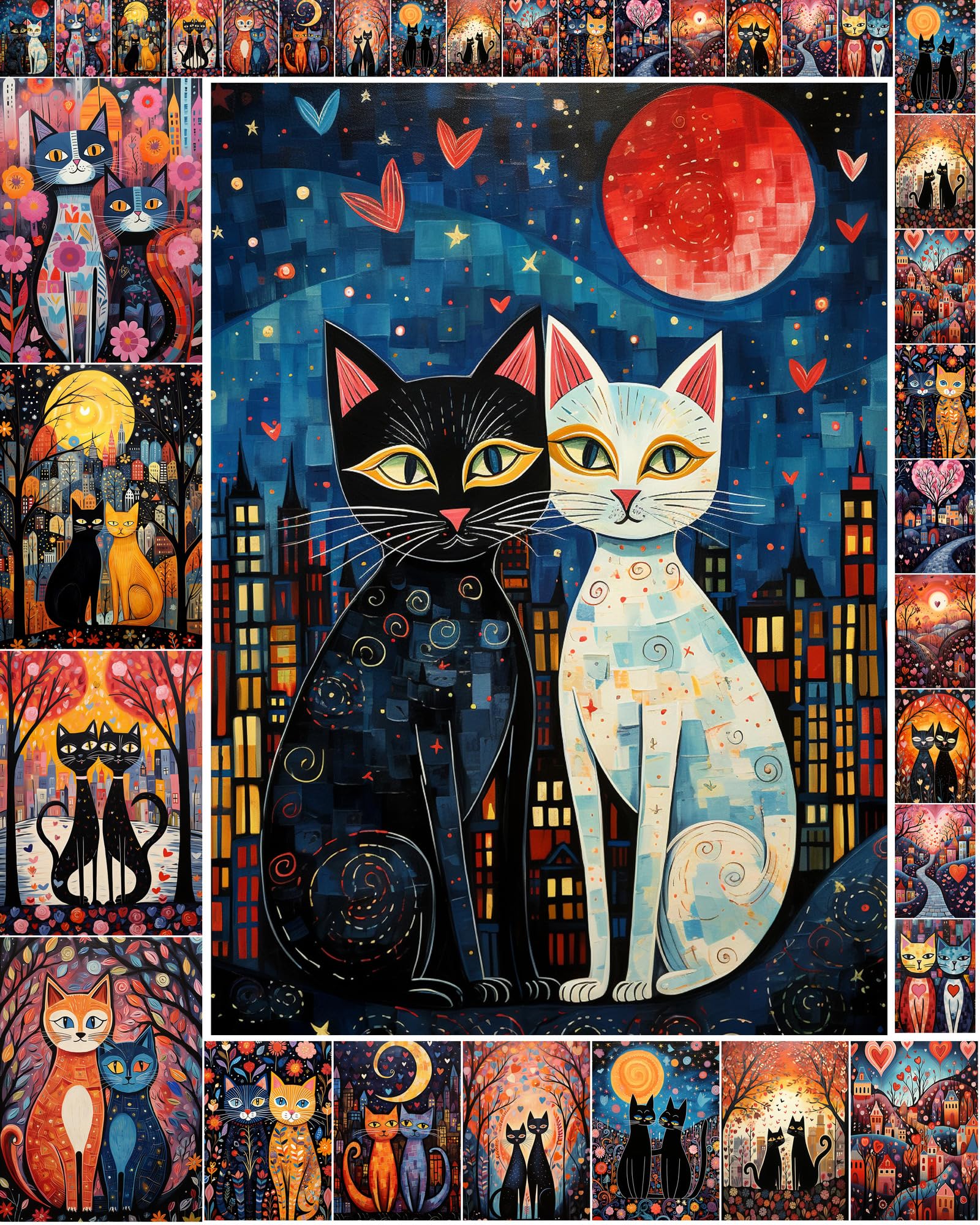 Papier pour découpage chats vintage 15x20 cm Flonz pour scrapbooking