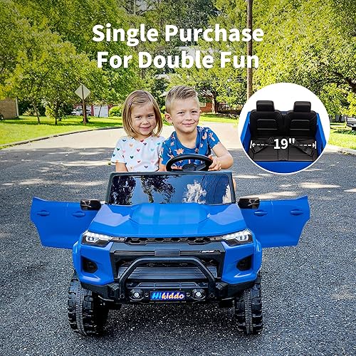 Miniatura 4 de Juguete de paseo de 24V 10Ah para niños grandes, 4WD 2 plazas SUV eléctrico para niños con control remoto, motores de 4x200W - Azul