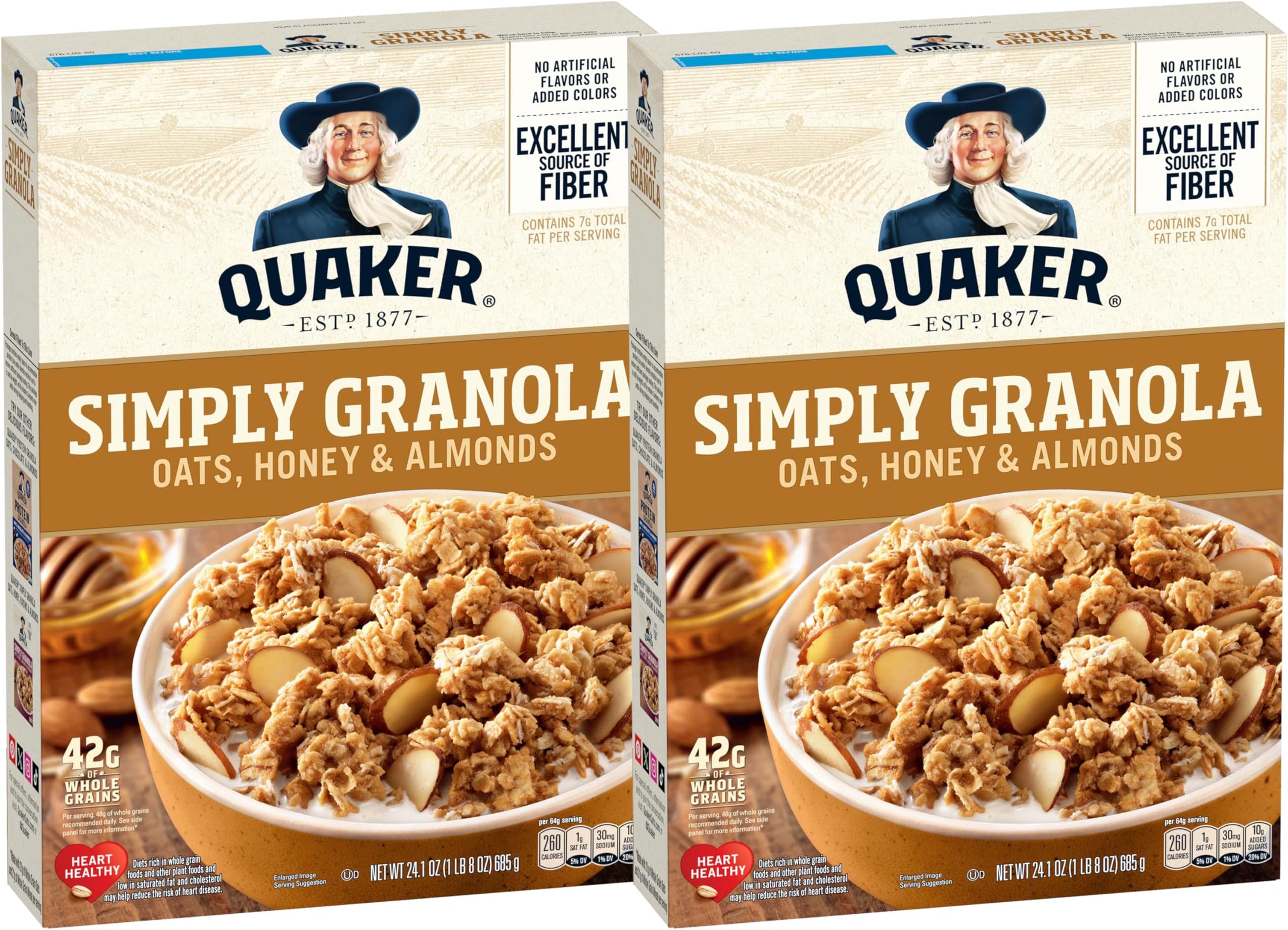 Quaker Simply Granola Honey & Almond, (Pack of 2)