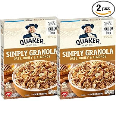 Quaker Simply Granola Honey & Almond, (Pack of 2)