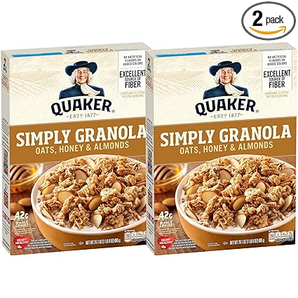 Quaker Simply Granola Honey & Almond, (Pack of 2)