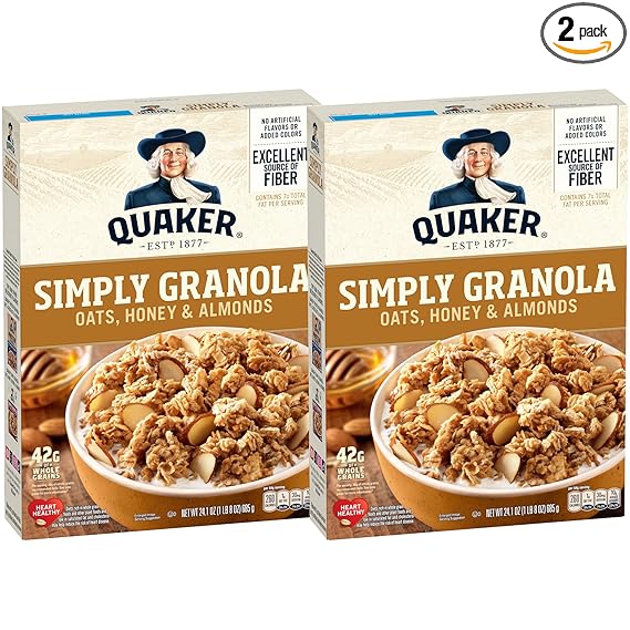 Quaker Simply Granola Honey & Almond, (Pack of 2)