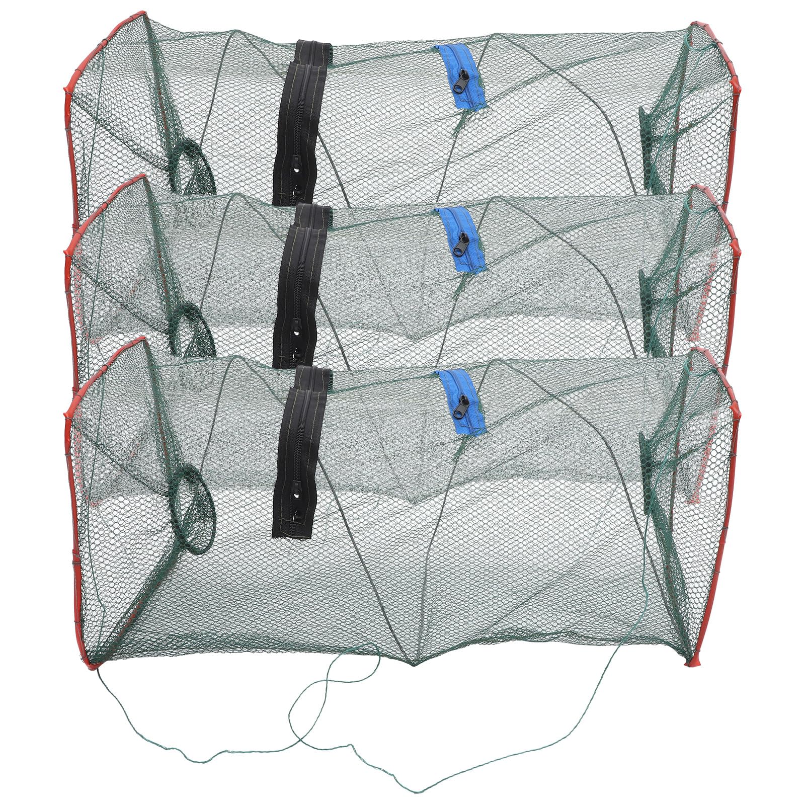 Trampa de Pesca Plegable 3 Piezas Red de Pesca Compacta 50x20x20 cm para Cangrejos Azules y Camarones