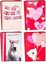 Vista 1 de Hallmark Vida - Surtido de tarjetas españolas para el día de San Valentín para niños, 8 tarjetas del día de San Valentín con sobres