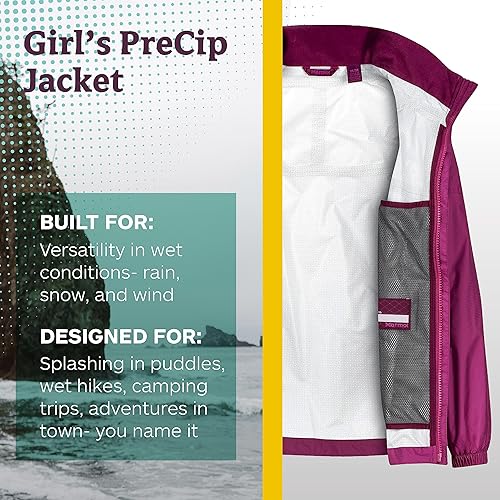 Miniatura 2 de MARMOT Chaqueta impermeable Precip Eco para niños, 100% reciclada, transpirable, ligera, plegable