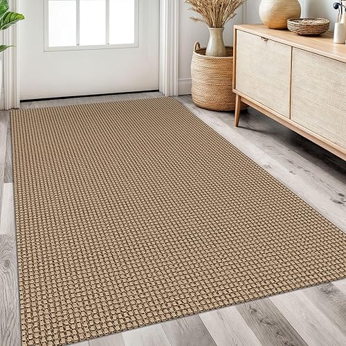 Miniatura 7 de Alfombra trenzada de 3 x 5 pies, lavable para entrada, con parte trasera de goma, estilo bohemio, tapete de algodón para cocina, entrada interior,