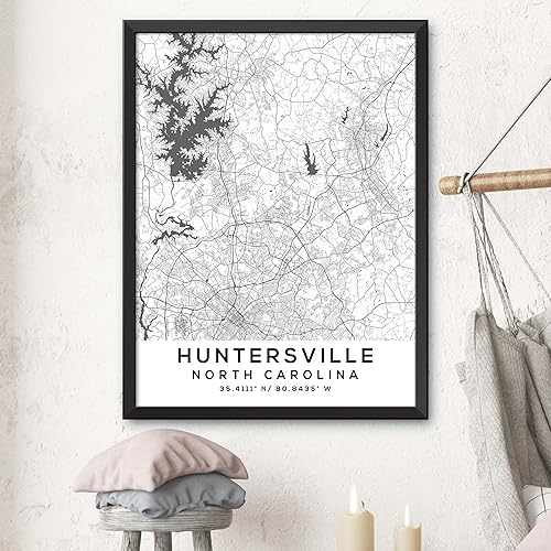 Miniatura 3 de Mapa de Huntersville, Carolina del Norte, Light 2 (24x36)