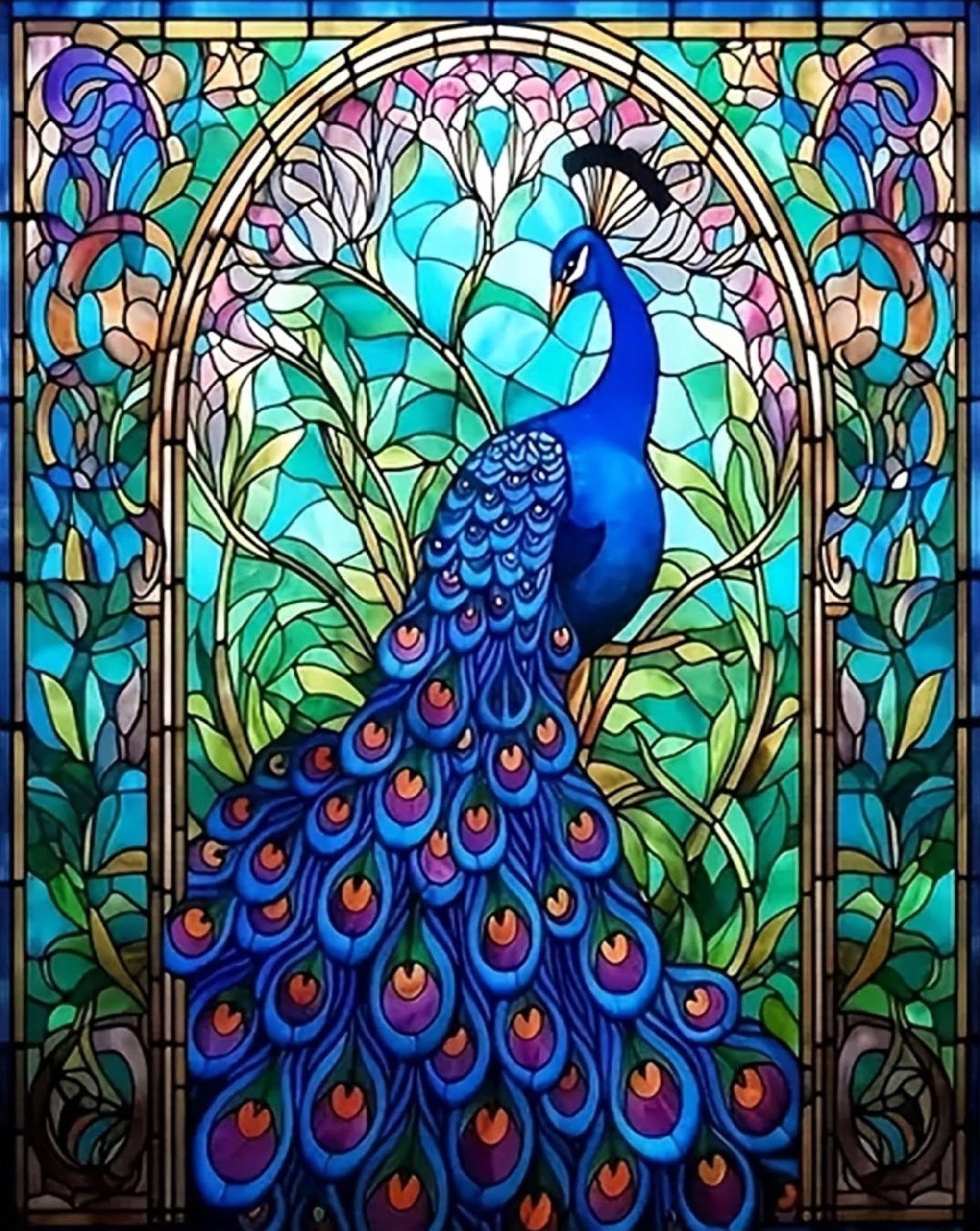 Jiqinsiye 5D DIY Peacock Diamond Painting Kit for Adults,Animal Diamond Art Kits for Beginner,Painting by Diamonds,Gem Art Kits Round Drill for Home Wall Decor Gifts for Women, Men
