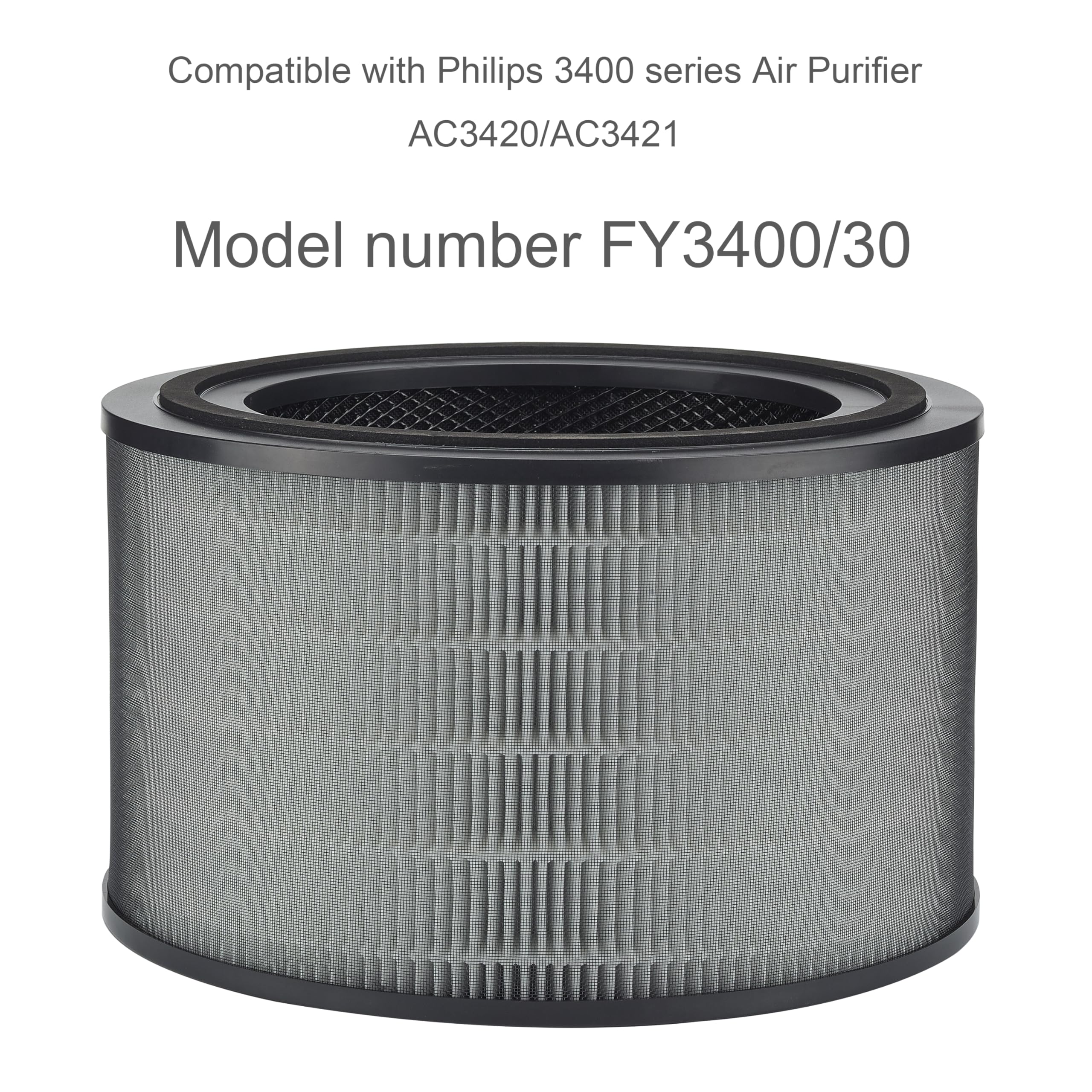 FY3400 filtr zamienny kompatybilny z oczyszczaczem powietrza Philips AC3420 AC3421 PureProtect Water 3400 Series Filtr zamienny FY3400/30, 3w1 - HEPA NanoProtect, węgiel aktywowany i filtr