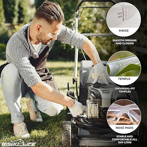 Miniatura 4 de BISON LIFE Safety Glasses - Scratch Resistant Eyewear Polycarbonate Impact Resistant Lens