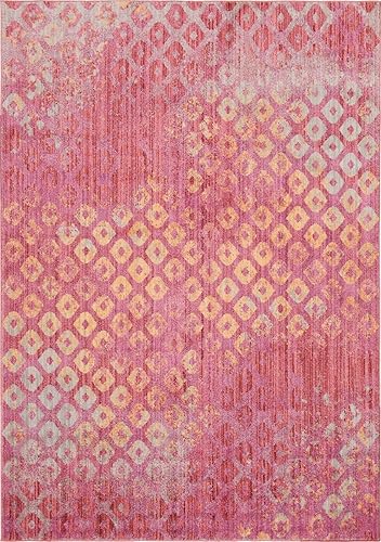 Miniatura 3 de Unique Loom Rainbow Collection - Alfombra geométrica abstracta moderna acuarela rosa (7 pies x 10 pies)