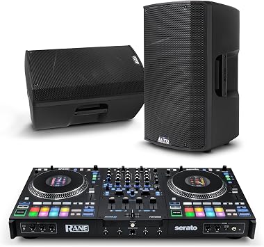 Rane PERFORMER DJ Controller and ALTO TX412B Powered PA Speakers Pair for Live Music, DJ sets, Events, Music production