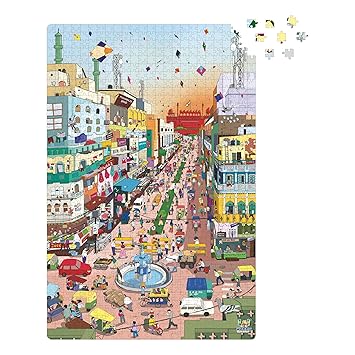 Webby Old Delhi Wooden Jigsaw Puzzle | Best Gift for Teenager | Fun & Challenging| Puzzle for Adult & 14+ Kids, 1000 Pieces Puzzle - image, photos