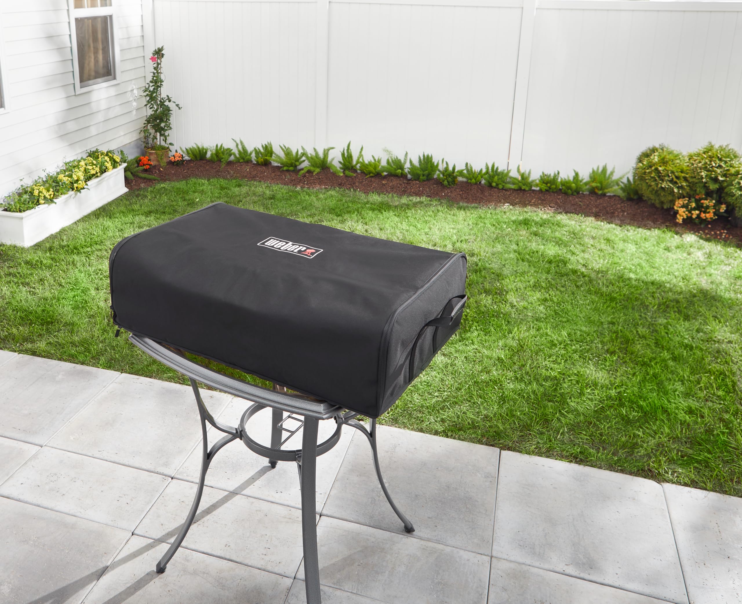 Weber Borsa Premium da trasporto | per piastre Slate 43 e 56 cm, base imbottita, manici resistenti, tracolla regolabile, tessuto intemperie, 26,5x89x59 cm