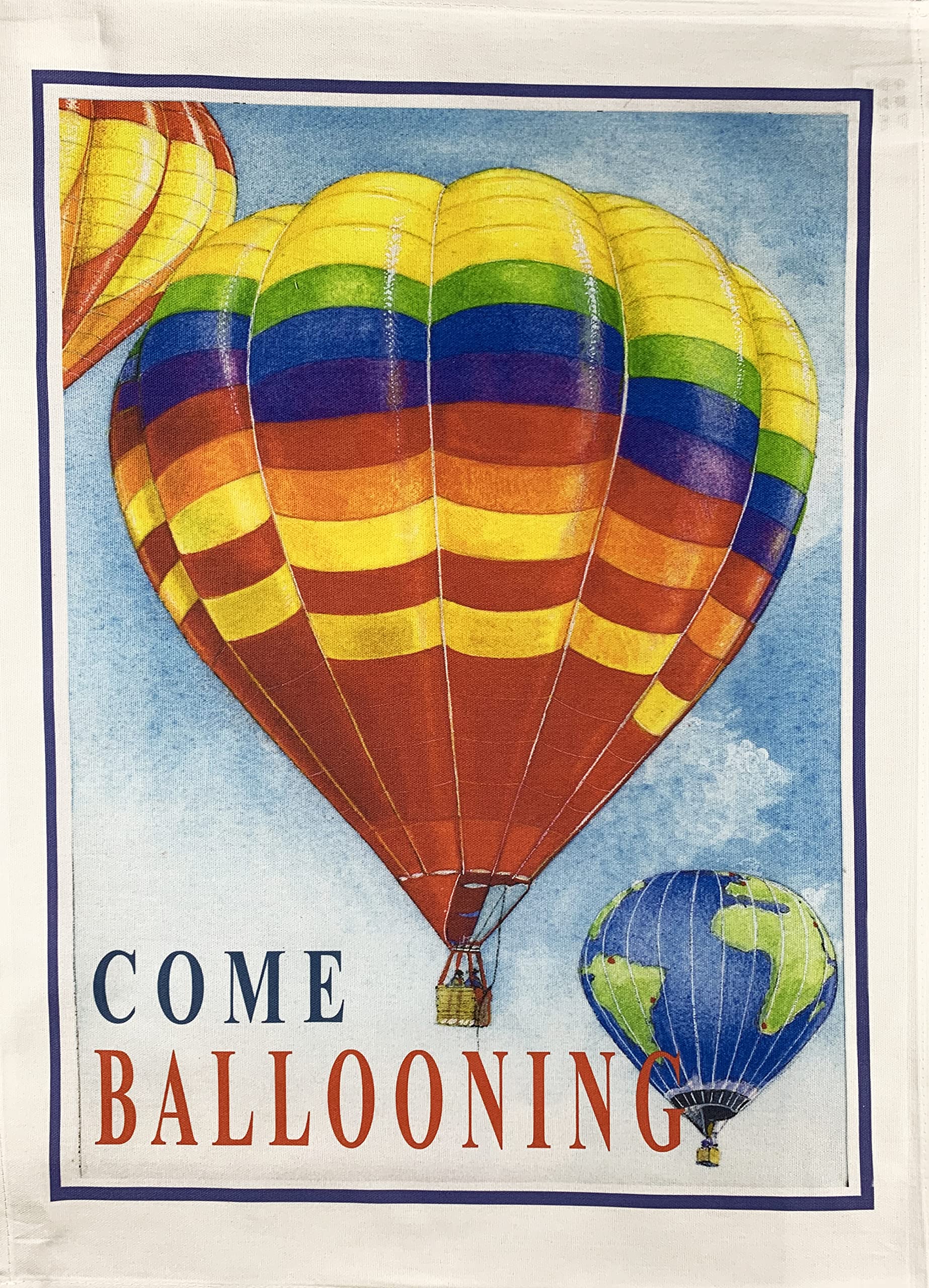 Half a Donkey Come Ballooning Retro Style Large Cotton Tea Towel