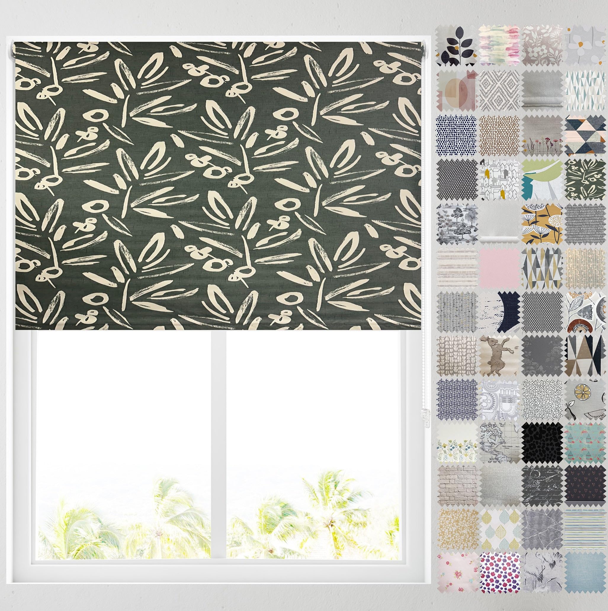 Barnes Blinds And Interiors Oliviana Barnes Blinds - Blackout Pattern Roller Blinds For Windows, Custom Cut To Size - Thermal Fabric Durable Fittings Easy Fit ( 61Cm)