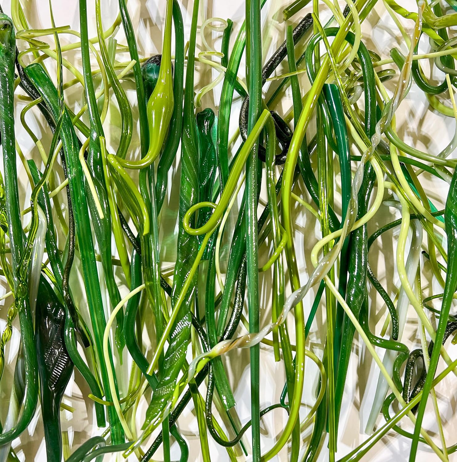3oz Green Mixed Vitrigraph Glass Stringers – Assorted Greens for Landscapes, Florals, Nature Fused Glass Art & Projects
