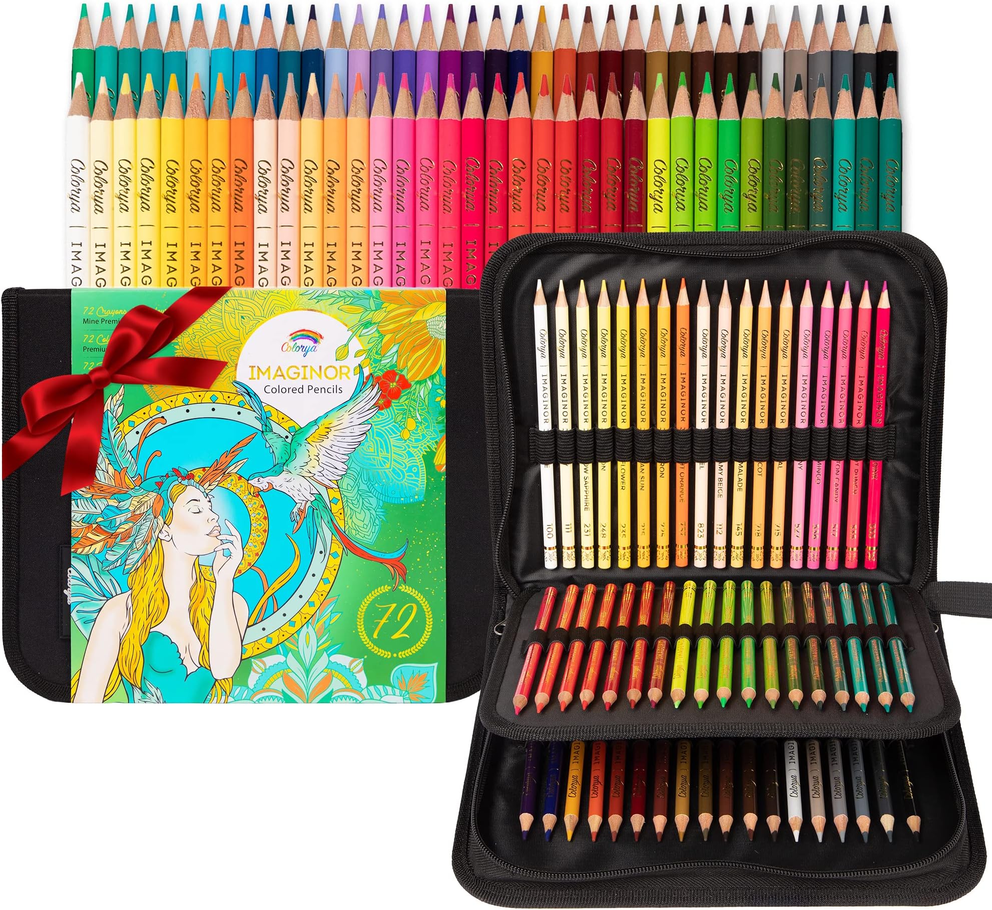Colouring Pencils Set 72 Soft Core Premium Coloured Pencils with