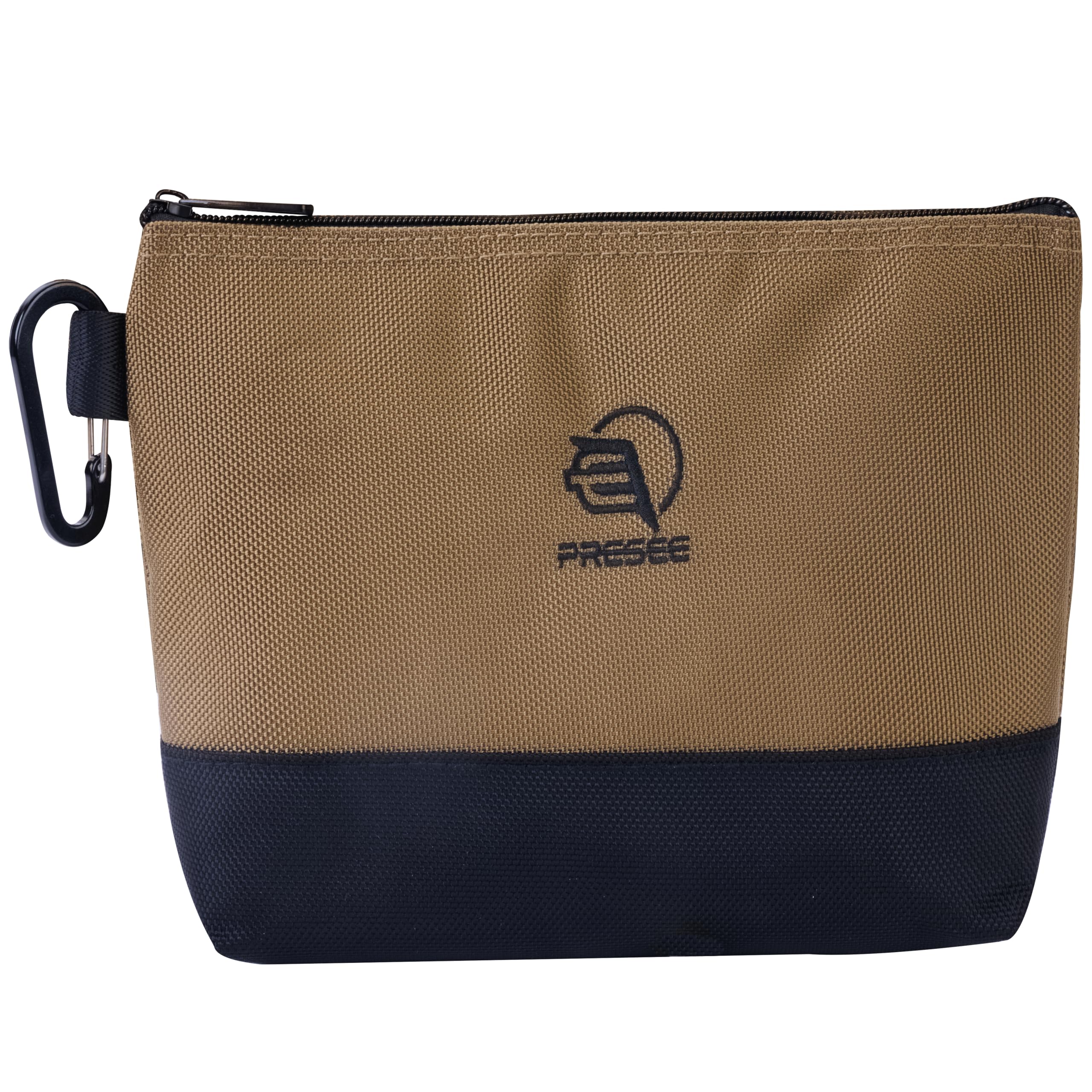 PRESEE HD Nylon Tool Pouch, Carabiner, for Wrench/Screwdriver/Pliers, Khaki — image 1