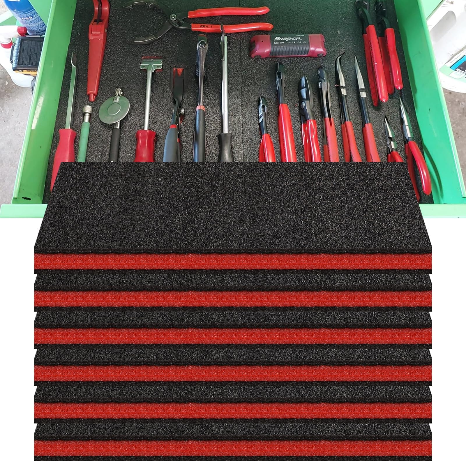6 Pack Cuttable Tool Box Foam Inserts for Cases 12"x16"x1" Precision Defined Tool Box Foam Toolbox High Density Shadow Protective Inserts for Cases, Cushion Insert for Toolboxes