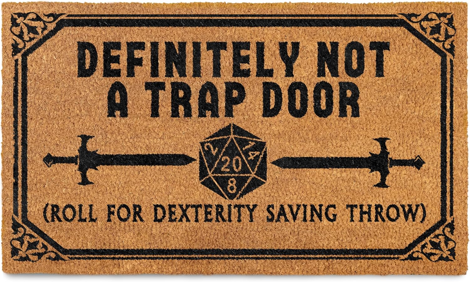 MAINEVENT Not a Trap Door Doormat Outdoor 30x17 Inch, Definitely Not a Trap Door Mat for Covered Outdoor, Definitely Not a Trap Door Rug, DND Decor, Nerd Gift, Geek Decor