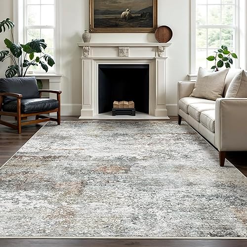 Miniatura 13 de Art&Tuft Alfombra Lavable, Alfombras de Área Abstractas con Respaldo Antideslizante, Alfombras Resistente a Manchas para Sala de Estar, Alfombra