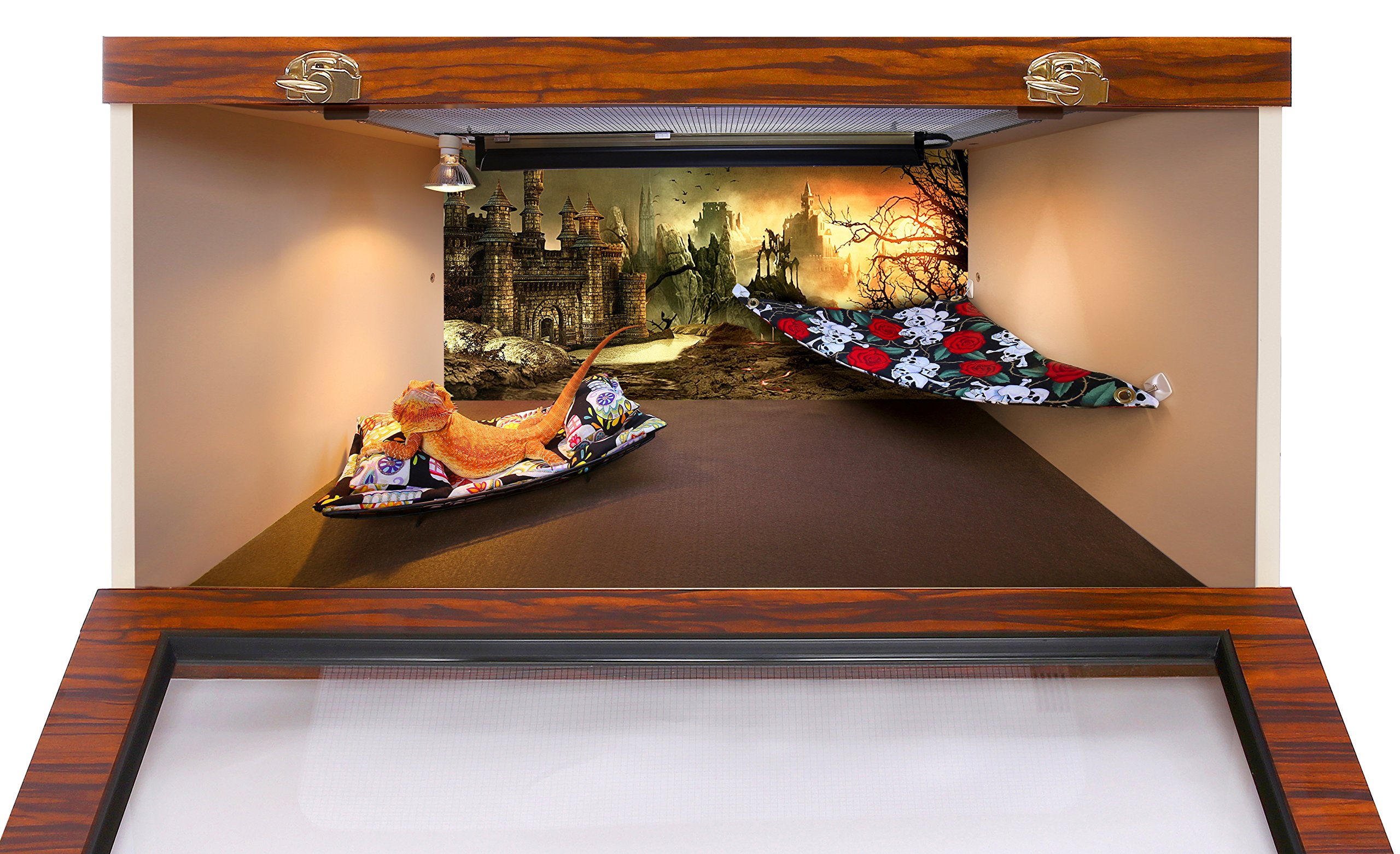 CAROLINACUSTOMCAGES Reptile Habitat Background, Gothic Castle, 15.75