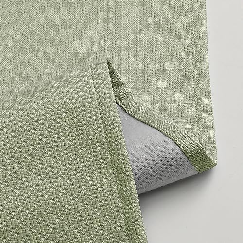 Miniatura 5 de OVZME Cortinas de cocina 100% opacas de color verde salvia, cenefas de 14 pulgadas de largo, aislamiento térmico sólido con ojales y reducción de