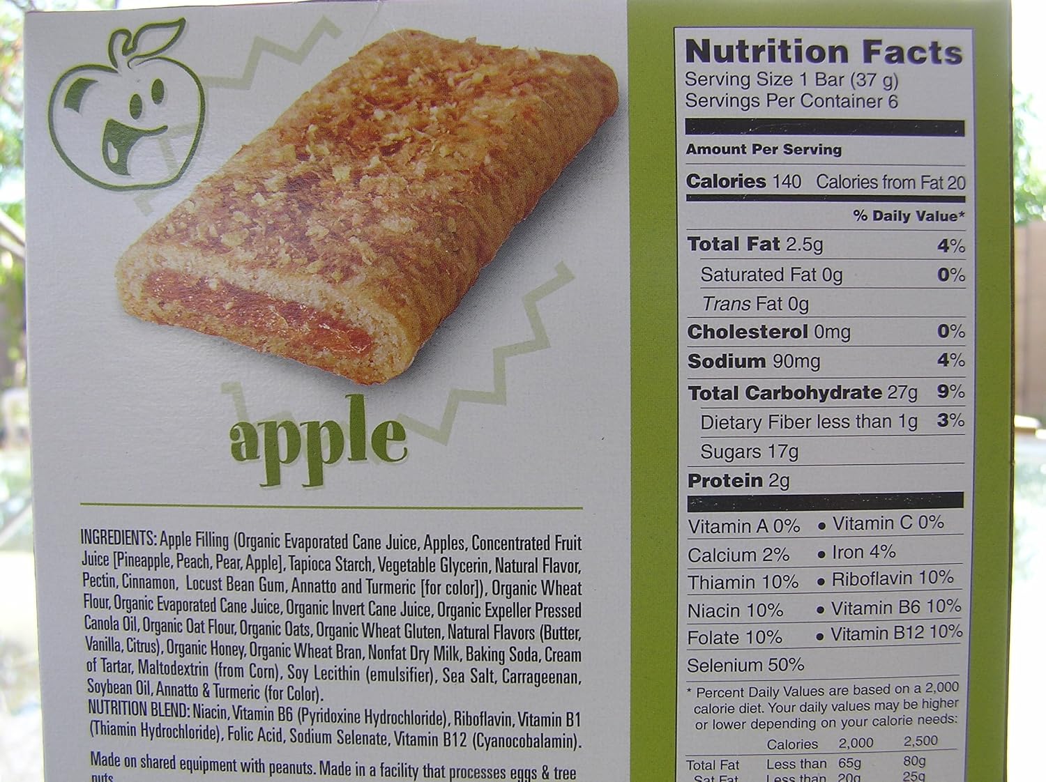 Trader Joe's Apple Low Fat Cereal Bars, 6 Count Box, (Pack of 6)