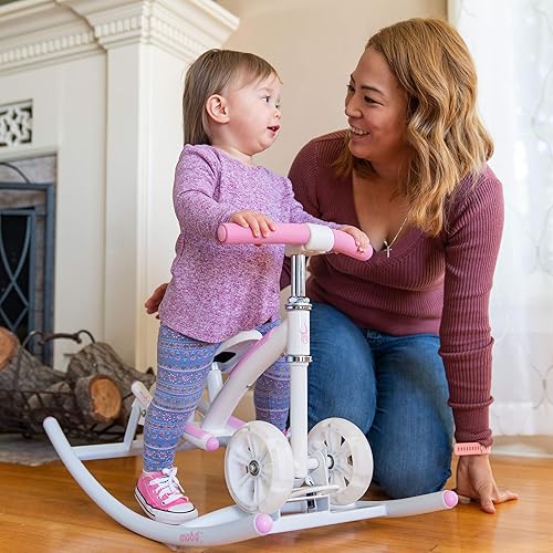 Miniatura 28 de Mobo Cruiser Wobo - Caballo mecedor y bicicleta de equilibrio para bebé, 5 pulgadas Azul,Verde y blanco,Rosa,Rojo