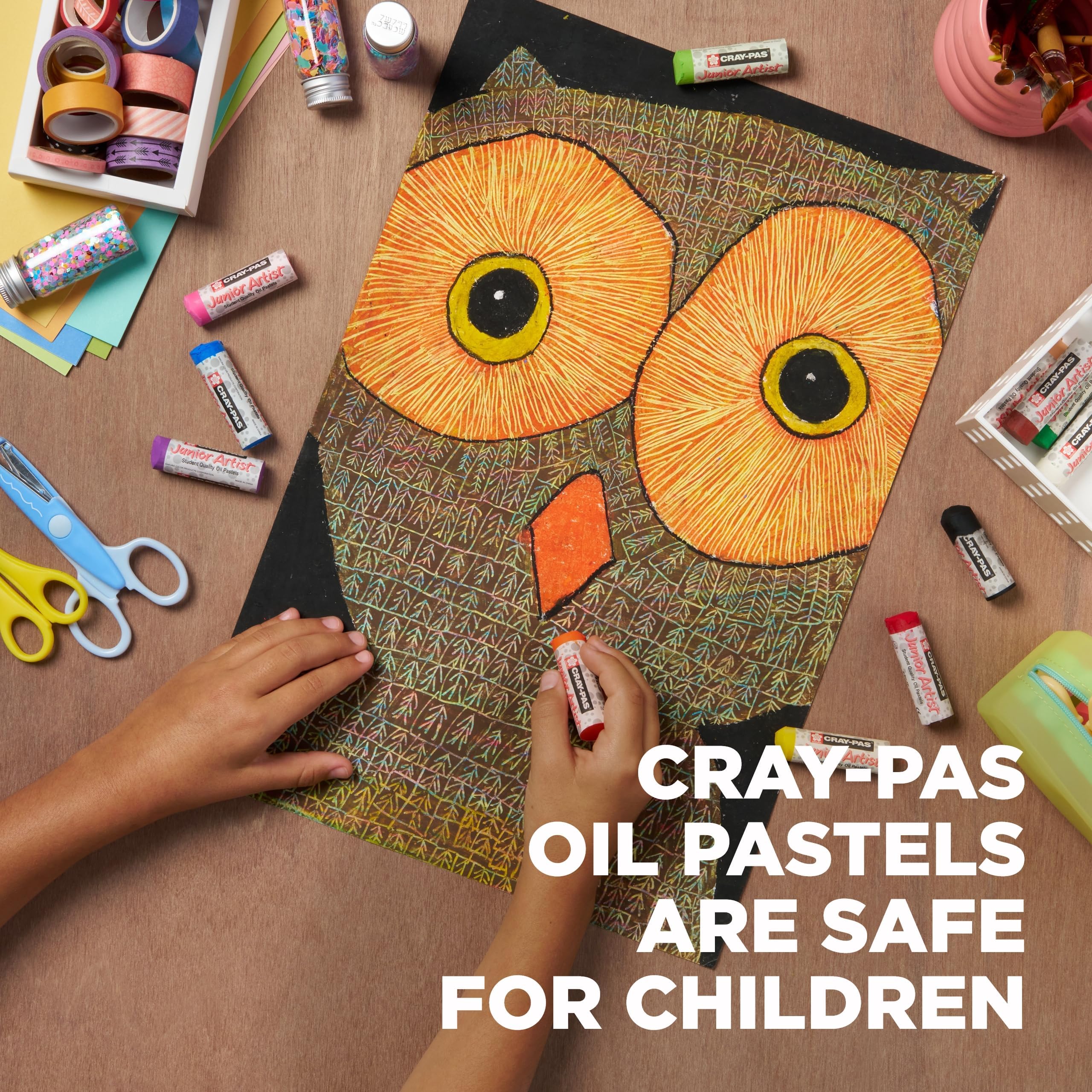 Cray Pas Junior Boîte de 12 Pastels à huile couleurs 18 mm Assortiment Complémentaire