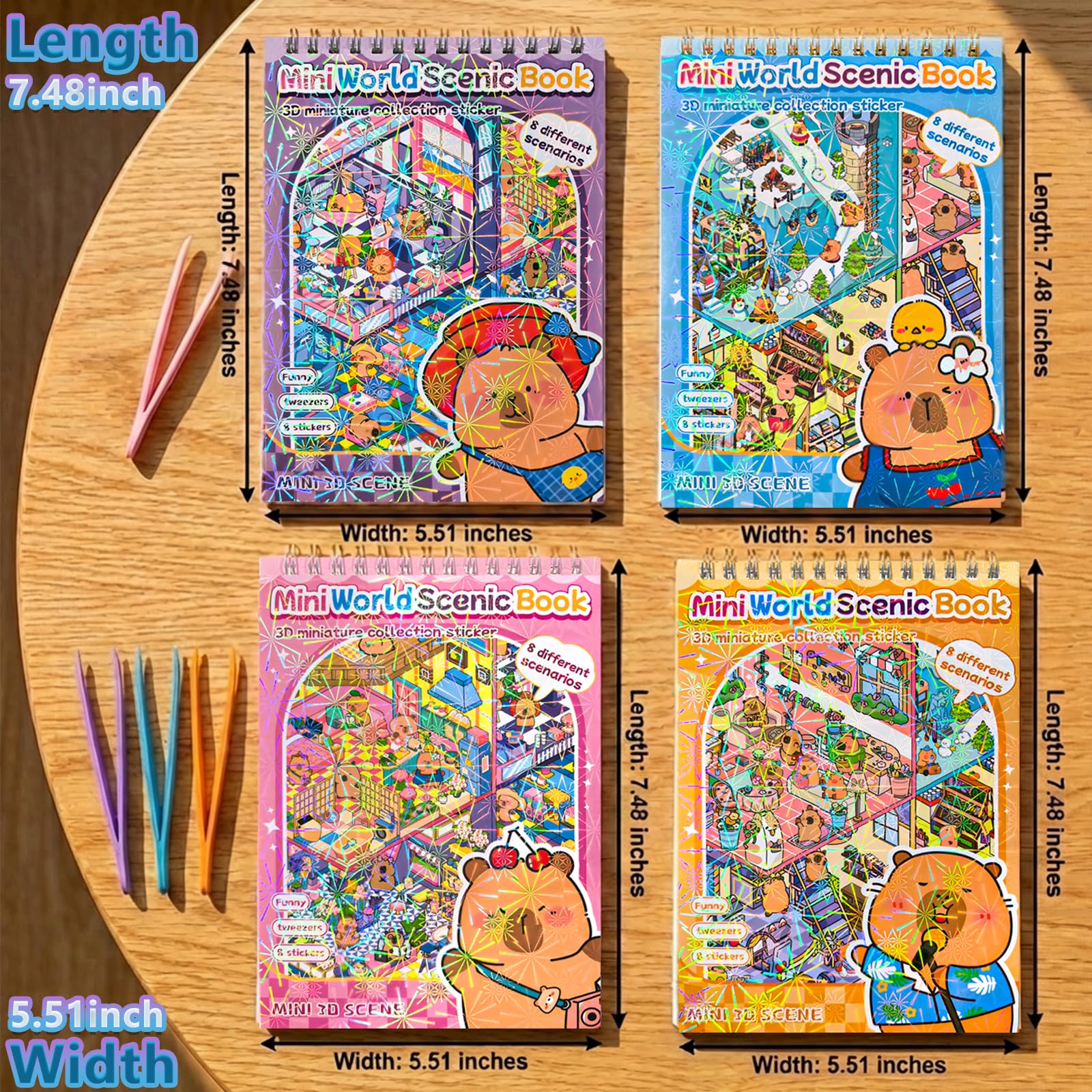 32 zestawy (1200+) naklejki 3D DIY dla dzieci i dorosłych z 4 naklejkami, stwórz własne domy, budynki, sklepy i park rozrywki sceny na imprezy, urodziny i prezenty