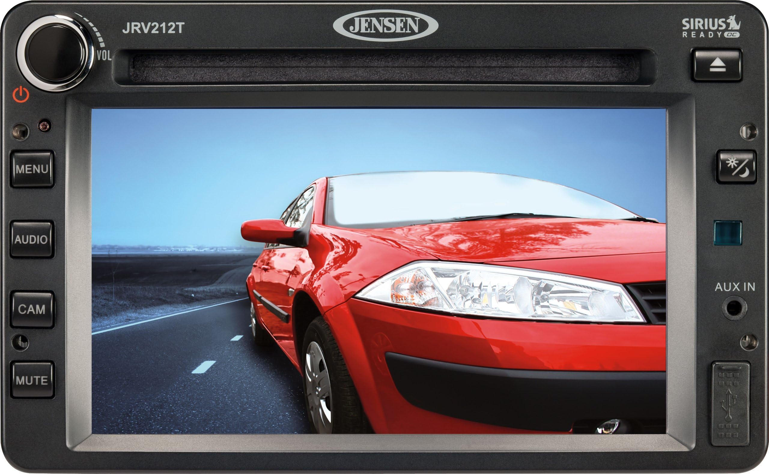 Jensen JRV212T Touch Panel Mobile Audio & Observation System w/ 3 Camera Inputs, 4 x 40W Audio Output Power, 2.0 DIN Chassis w/ Fixed Face & Mounting Sleeve, NOAA Weatherband, CD Player