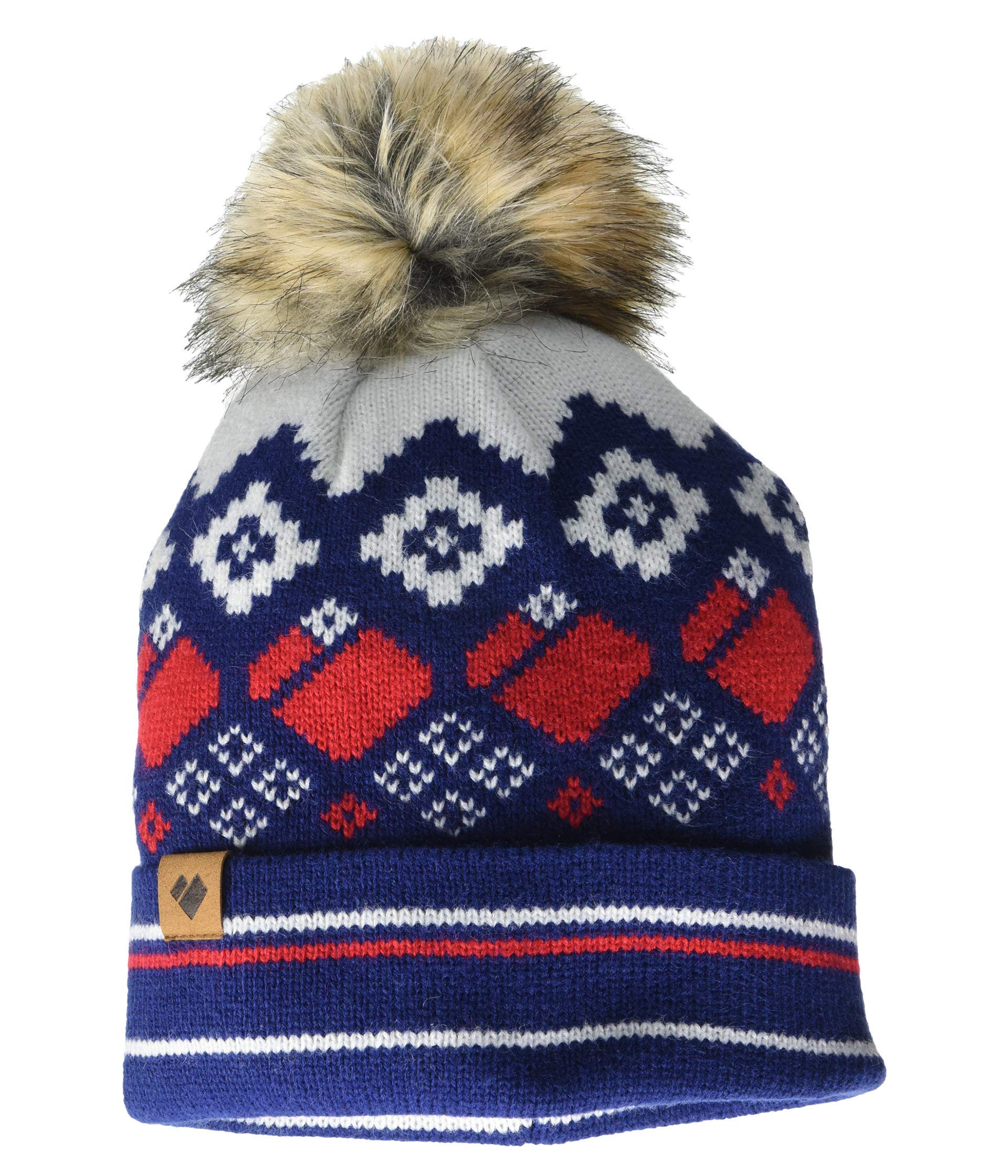 Obermeyer Womens Durango Ff Pom Beanie, Navy, Women
