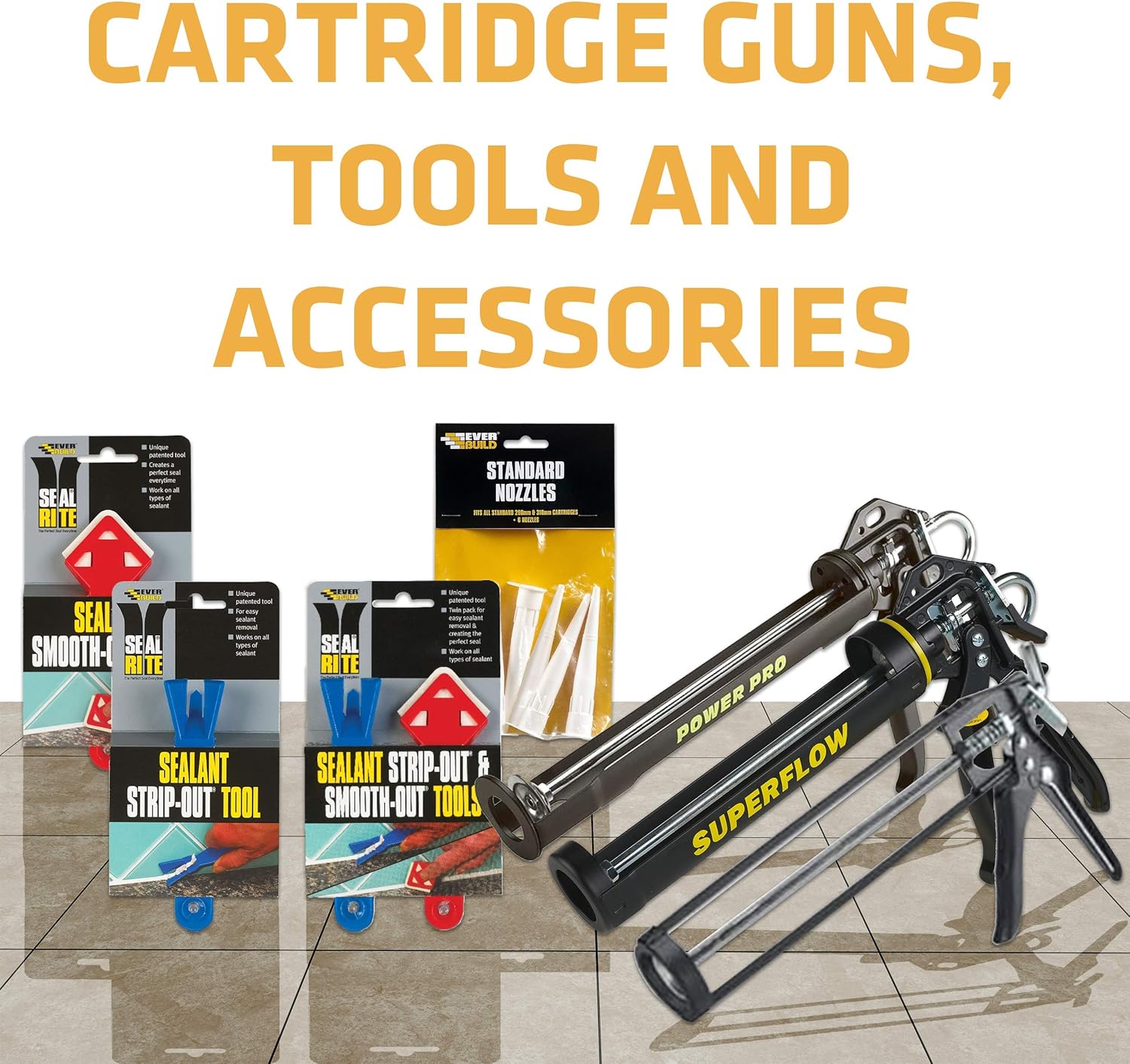 Everbuild Power Pro Heavy Duty Sealant/Adhesive Cartridge Applicator Gun