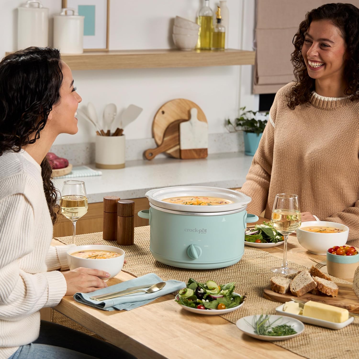 Crock Pot Manual Slow Cooker, Design Series 4.5 Qt Kitchen Appliance, Ocean Fog Green - Includes 3 Cook Settings and Easy to Clean