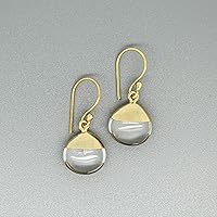 Vista 55 de Gempires - Pendiente de gancho de pera natural, pendiente de meditación, joyería hecha a mano, regalo para ella Yaxaite