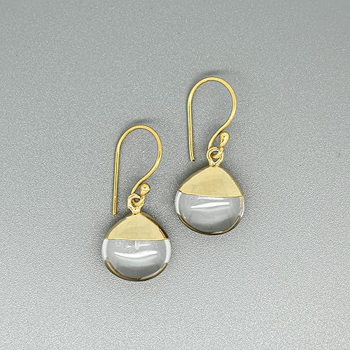 Miniatura 66 de Gempires - Pendiente de gancho de pera natural, pendiente de meditación, joyería hecha a mano, regalo para ella