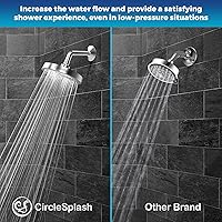 Vista 6 de Cabezal de ducha de alta presión - Boquillas de silicona antiobstrucción - Restrictor extraíble de 2.5 GPM - Reemplazo ajustable fácil de limpiar