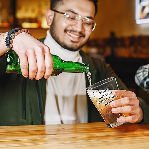 Miniatura 7 de DISCOUNT PROMOS Vasos de cerveza personalizados de 12 oz. Pub, juego de 10 vasos de bebida contorneados, productos promocionales personalizados con